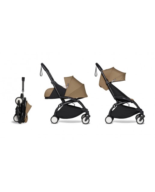Complete BABYZEN stroller YOYO2  0+ and 6+ | Black Chassis Toffee